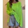 imageBsubseach Crochet Cover Ups for Swimwear Women Sheer Mesh Beach Tops Swimsuit Cover Up Summer Vacation OutfitsBright Green