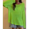 imageBsubseach Crochet Cover Ups for Swimwear Women Sheer Mesh Beach Tops Swimsuit Cover Up Summer Vacation OutfitsBright Green