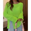 imageBsubseach Crochet Cover Ups for Swimwear Women Sheer Mesh Beach Tops Swimsuit Cover Up Summer Vacation OutfitsBright Green