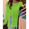 imageBsubseach Crochet Cover Ups for Swimwear Women Sheer Mesh Beach Tops Swimsuit Cover Up Summer Vacation OutfitsBright Green