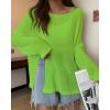 imageBsubseach Crochet Cover Ups for Swimwear Women Sheer Mesh Beach Tops Swimsuit Cover Up Summer Vacation OutfitsBright Green