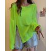 imageBsubseach Crochet Cover Ups for Swimwear Women Sheer Mesh Beach Tops Swimsuit Cover Up Summer Vacation OutfitsBright Green