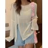 imageBsubseach Crochet Cover Ups for Swimwear Women Sheer Mesh Beach Tops Swimsuit Cover Up Summer Vacation OutfitsLight Apricot