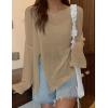 imageBsubseach Crochet Cover Ups for Swimwear Women Sheer Mesh Beach Tops Swimsuit Cover Up Summer Vacation OutfitsLight Camel