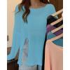 imageBsubseach Crochet Cover Ups for Swimwear Women Sheer Mesh Beach Tops Swimsuit Cover Up Summer Vacation OutfitsSea Blue