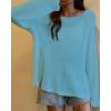 imageBsubseach Crochet Cover Ups for Swimwear Women Sheer Mesh Beach Tops Swimsuit Cover Up Summer Vacation OutfitsSea Blue