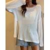 imageBsubseach Crochet Cover Ups for Swimwear Women Sheer Mesh Beach Tops Swimsuit Cover Up Summer Vacation OutfitsWhite