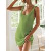 imageBsubseach Crochet Coverups for Women Backless Bikini Bathing Suit Cover Up Summer Knitted Beach Tank DressGreen