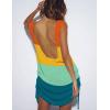 imageBsubseach Crochet Coverups for Women Backless Bikini Bathing Suit Cover Up Summer Knitted Beach Tank DressMulticolor 2
