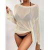 imageBsubseach Crochet Swimsuit Coverup for Women Sheer Bathing Suit Cover Ups Kintted Swimwear Bikini Beach Vacation OutfitsApricot