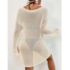 imageBsubseach Crochet Swimsuit Coverup for Women Sheer Bathing Suit Cover Ups Kintted Swimwear Bikini Beach Vacation OutfitsApricot