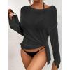 imageBsubseach Crochet Swimsuit Coverup for Women Sheer Bathing Suit Cover Ups Kintted Swimwear Bikini Beach Vacation OutfitsBlack