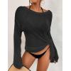 imageBsubseach Crochet Swimsuit Coverup for Women Sheer Bathing Suit Cover Ups Kintted Swimwear Bikini Beach Vacation OutfitsBlack