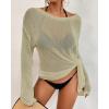 imageBsubseach Crochet Swimsuit Coverup for Women Sheer Bathing Suit Cover Ups Kintted Swimwear Bikini Beach Vacation OutfitsDark Green