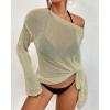 imageBsubseach Crochet Swimsuit Coverup for Women Sheer Bathing Suit Cover Ups Kintted Swimwear Bikini Beach Vacation OutfitsDark Green