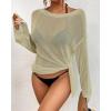 imageBsubseach Crochet Swimsuit Coverup for Women Sheer Bathing Suit Cover Ups Kintted Swimwear Bikini Beach Vacation OutfitsDark Green