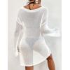 imageBsubseach Crochet Swimsuit Coverup for Women Sheer Bathing Suit Cover Ups Kintted Swimwear Bikini Beach Vacation OutfitsWhite