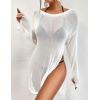 imageBsubseach Crochet Swimsuit Coverup for Women Sheer Bathing Suit Cover Ups Kintted Swimwear Bikini Beach Vacation OutfitsWhite