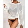 imageBsubseach Crochet Swimsuit Coverup for Women Sheer Bathing Suit Cover Ups Kintted Swimwear Bikini Beach Vacation OutfitsWhite