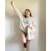 imageBsubseach Swimsuit Coverup for Women Knitted Beach Cover Up Long Sleeve Crochet TopsWhite