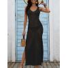 imageBsubseach Women Swimsuit Cover Up Crochet Hollow Out Coverups Sleeveless Knit Beach DressBlack