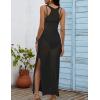 imageBsubseach Women Swimsuit Cover Up Crochet Hollow Out Coverups Sleeveless Knit Beach DressBlack