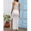 imageBsubseach Women Swimsuit Cover Up Crochet Hollow Out Coverups Sleeveless Knit Beach DressWhite