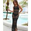 imageBsubseach Womens Swimwear Cover Ups Sexy Hollow Out Crochet Beach Cover Up Soft Pool Cover Ups for Women Bikini CoverupBlack