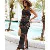 imageBsubseach Womens Swimwear Cover Ups Sexy Hollow Out Crochet Beach Cover Up Soft Pool Cover Ups for Women Bikini CoverupBlack