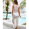 imageBsubseach Womens Swimwear Cover Ups Sexy Hollow Out Crochet Beach Cover Up Soft Pool Cover Ups for Women Bikini CoverupWhite