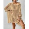 imageBsubseach Womens Swimwear Cover Ups for Bathing Suit Crochet Swimsuit Coverup Knit Beach Dresses Vacation OutfitsApricot