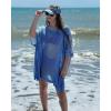 imageBsubseach Womens Swimwear Cover Ups for Bathing Suit Crochet Swimsuit Coverup Knit Beach Dresses Vacation OutfitsBlue