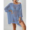 imageBsubseach Womens Swimwear Cover Ups for Bathing Suit Crochet Swimsuit Coverup Knit Beach Dresses Vacation OutfitsBlue