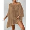 imageBsubseach Womens Swimwear Cover Ups for Bathing Suit Crochet Swimsuit Coverup Knit Beach Dresses Vacation OutfitsKhaki