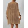 imageBsubseach Womens Swimwear Cover Ups for Bathing Suit Crochet Swimsuit Coverup Knit Beach Dresses Vacation OutfitsKhaki