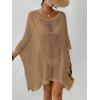 imageBsubseach Womens Swimwear Cover Ups for Bathing Suit Crochet Swimsuit Coverup Knit Beach Dresses Vacation OutfitsKhaki