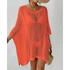 imageBsubseach Womens Swimwear Cover Ups for Bathing Suit Crochet Swimsuit Coverup Knit Beach Dresses Vacation OutfitsOrange