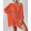 imageBsubseach Womens Swimwear Cover Ups for Bathing Suit Crochet Swimsuit Coverup Knit Beach Dresses Vacation OutfitsOrange