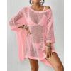 imageBsubseach Womens Swimwear Cover Ups for Bathing Suit Crochet Swimsuit Coverup Knit Beach Dresses Vacation OutfitsPink