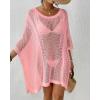 imageBsubseach Womens Swimwear Cover Ups for Bathing Suit Crochet Swimsuit Coverup Knit Beach Dresses Vacation OutfitsPink