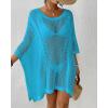 imageBsubseach Womens Swimwear Cover Ups for Bathing Suit Crochet Swimsuit Coverup Knit Beach Dresses Vacation OutfitsSky Blue
