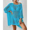 imageBsubseach Womens Swimwear Cover Ups for Bathing Suit Crochet Swimsuit Coverup Knit Beach Dresses Vacation OutfitsSky Blue