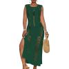 imageBsubseach Crochet Beach Cover Ups for Women Sleeveles Swimsuit Coverups Hollow Out Summer Knit Bikini BeachwearDeep Green
