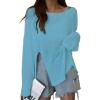 imageBsubseach Crochet Cover Ups for Swimwear Women Sheer Mesh Beach Tops Swimsuit Cover Up Summer Vacation OutfitsSea Blue