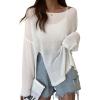 imageBsubseach Crochet Cover Ups for Swimwear Women Sheer Mesh Beach Tops Swimsuit Cover Up Summer Vacation OutfitsWhite