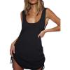 imageBsubseach Crochet Coverups for Women Backless Bikini Bathing Suit Cover Up Summer Knitted Beach Tank DressBlack