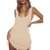 imageBsubseach Crochet Coverups for Women Backless Bikini Bathing Suit Cover Up Summer Knitted Beach Tank DressDapricot