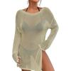 imageBsubseach Crochet Swimsuit Coverup for Women Sheer Bathing Suit Cover Ups Kintted Swimwear Bikini Beach Vacation OutfitsDark Green