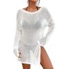 imageBsubseach Crochet Swimsuit Coverup for Women Sheer Bathing Suit Cover Ups Kintted Swimwear Bikini Beach Vacation OutfitsWhite