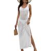 imageBsubseach Women Swimsuit Cover Up Crochet Hollow Out Coverups Sleeveless Knit Beach DressWhite